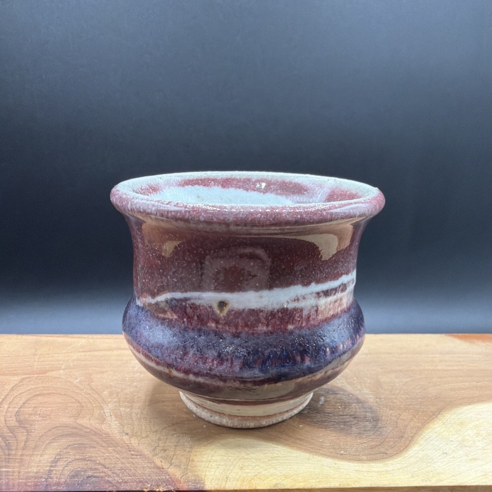 VTG Studio Pottery Plum And Purple Toothpick Holder Bud Vase